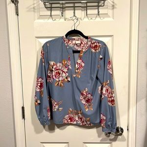 Blue floral blouse